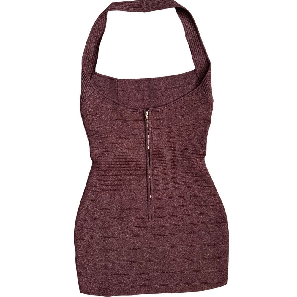 Retrofete Harlynn Metallic Pecan Bandage Knit Mini Dress Size Large - Picture 10 of 10